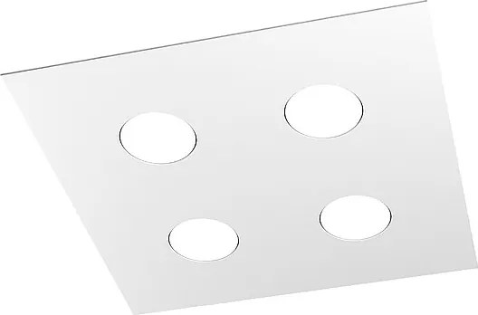 Lampa sufitowa kwadratowa Toplight Area 4-punktowa z oprawką GX53, biała rama, nowoczesny design 40x40x3 cm