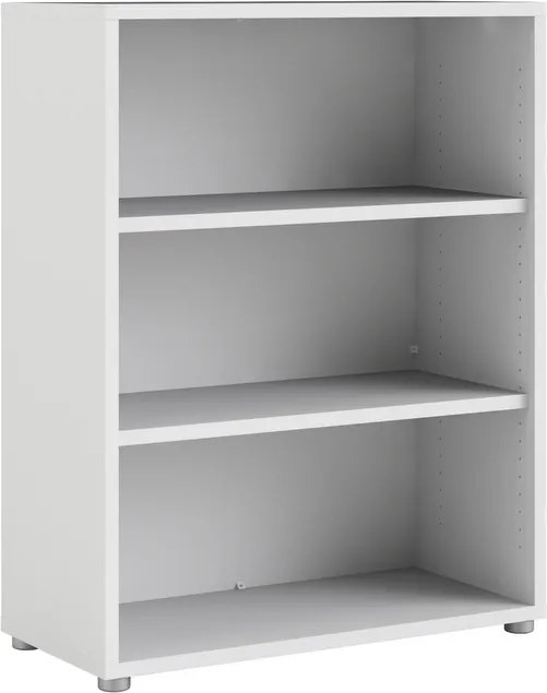 Niski regał do biura z dwoma półkami Prima biały