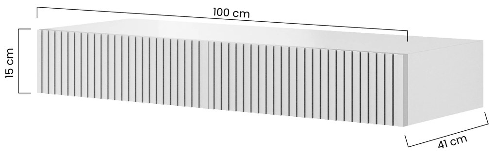 Wisząca konsola / toaletka Nicole 100 cm z szufladami - biały mat