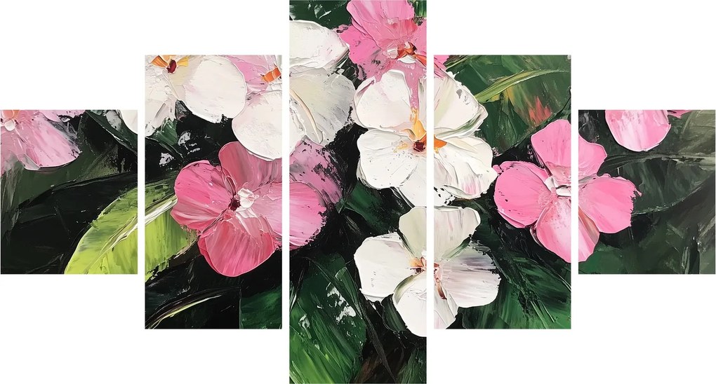 Obraz - Różowe i białe kwiaty (125x70 cm)