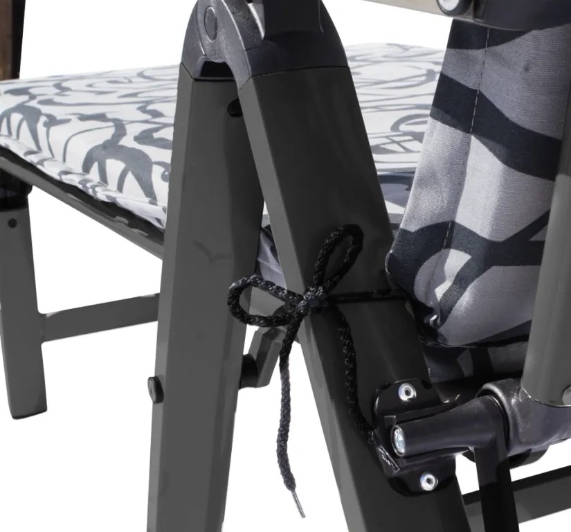 Leżak ogrodowy rozkładany ASS COMFORT - antracyt + czarny