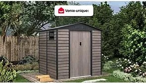 Wiata ogrodowa ADELMO ze stali galwanizowanej, drewnopodobnej – kolor szary – 4,15 m²