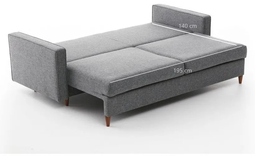 Ciemnoszara rozkładana sofa 210 cm Eva – Balcab Home