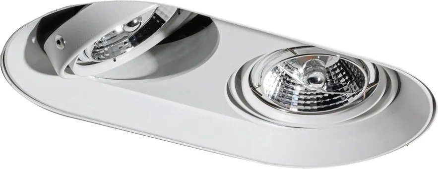 Zestaw 6 okrągłych reflektorów wpuszczanych białych GU10 70mm 2-punktowe - Hubs