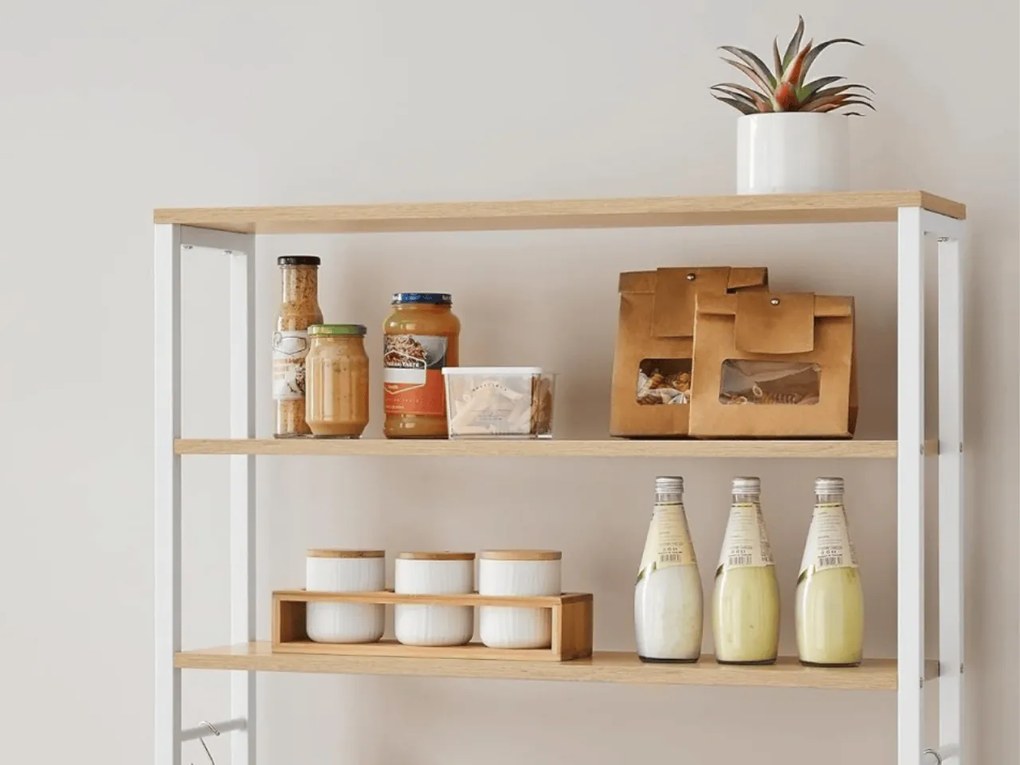 Regał kuchenny LORANO 167x80 cm, biały / dekor dąb