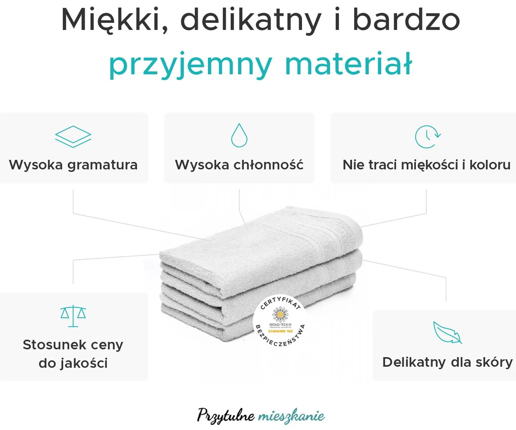 Ręcznik dziecięcy Bella zielony 30x50 cm, 100% bawełna
