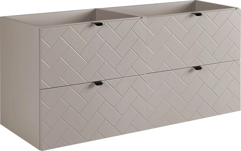 Meble łazienkowe, Kaszmir, 120 x 57 x 46 cm, czarne uchwyty