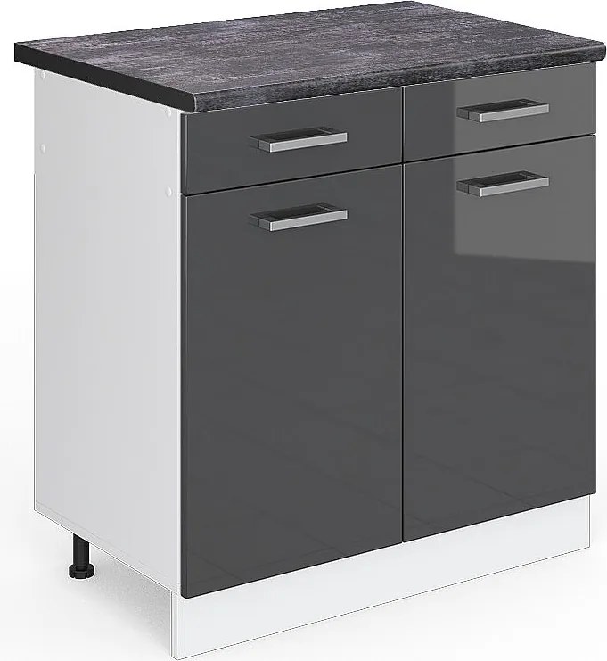 Szafka dolna do kuchni antracyt wysoki połysk 80x60x81.6 r-line