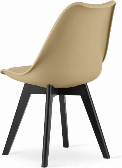 PROMOCJA Beżowe krzesło BALI MARK z czarnymi nogami II. jakość