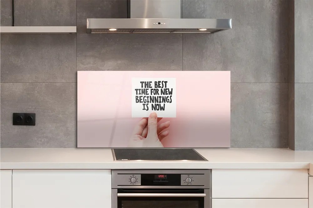 Szklany Panel Napis na Dłoni