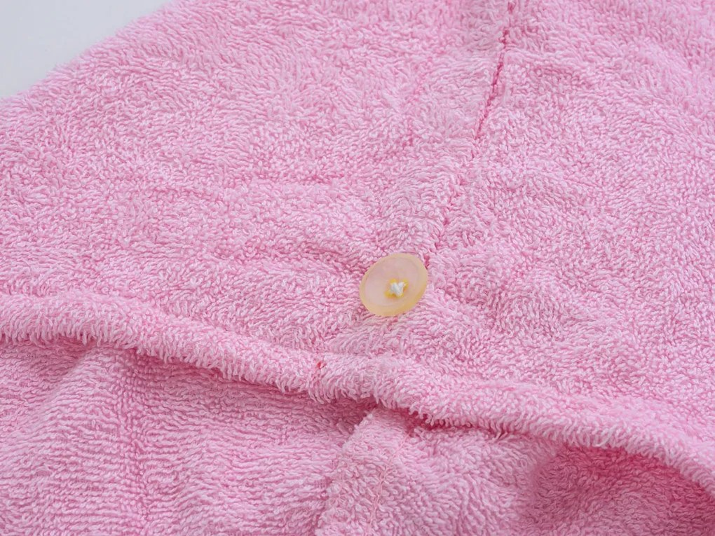 Szybkoschnący turban do włosów frotte różowy, 100% bawełna