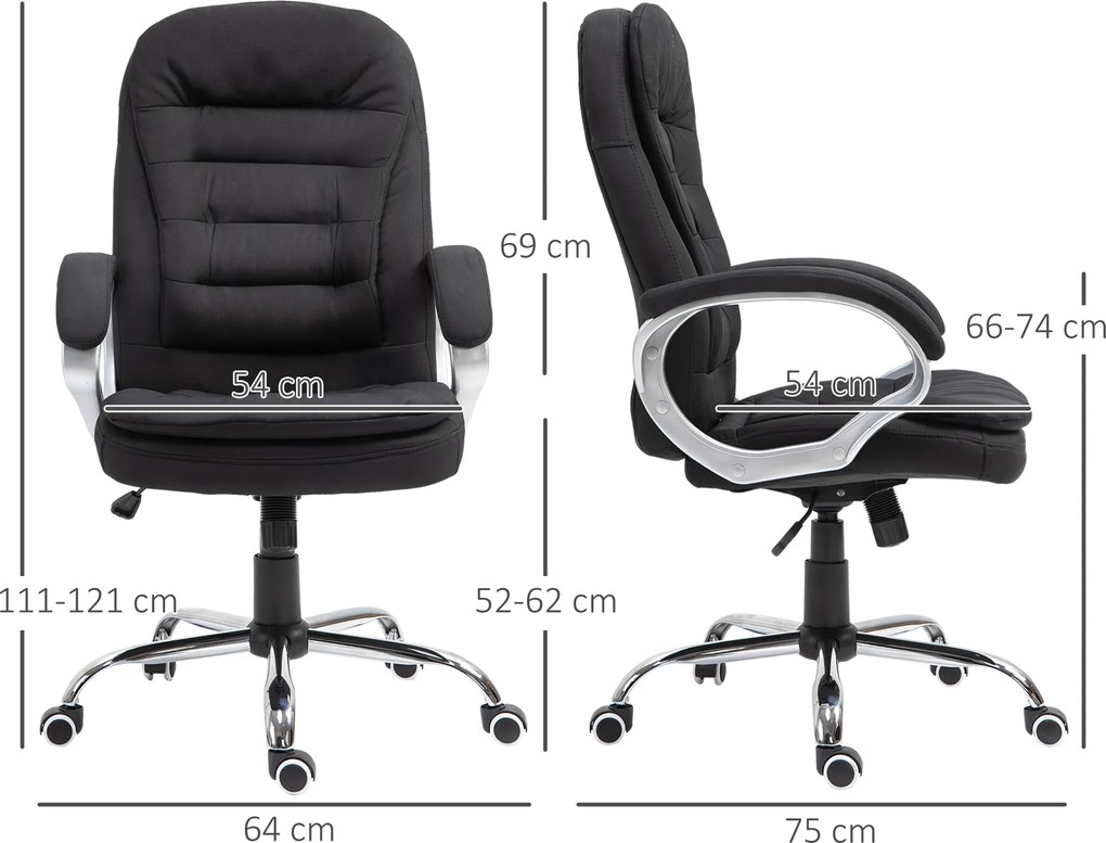 Vinsetto Krzesło Biurowe Funkcja Przechylania Ergonomiczne Obrotowe 360° Regulacja Wysokości 2 Kolory | Aosom PL