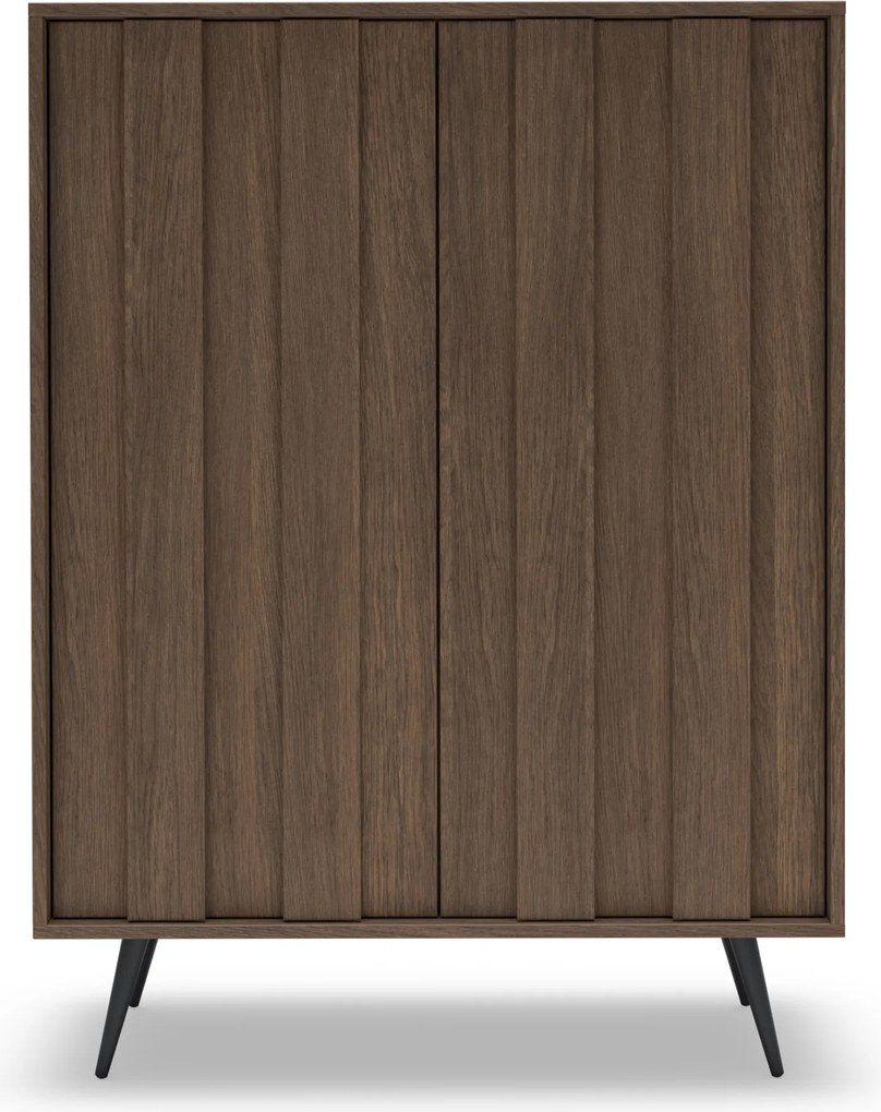 Komoda wysoka Flaro 93 cm z oświetleniem - dąb dunin