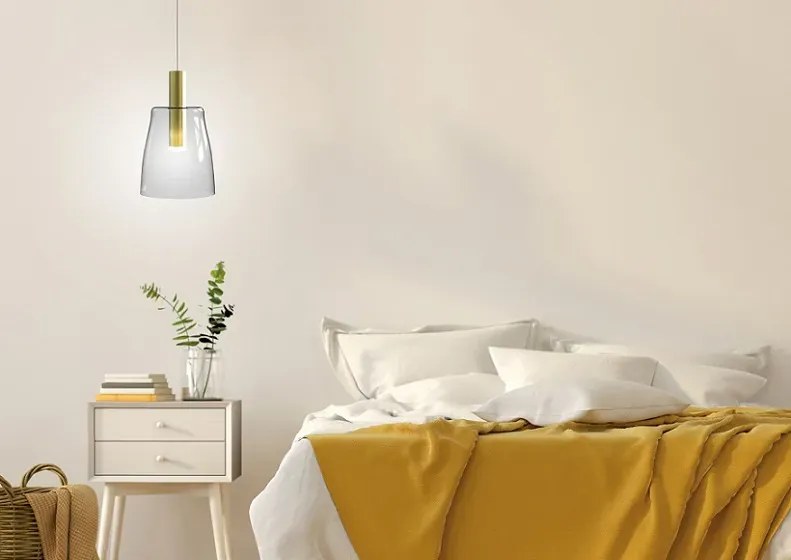 Szklana minimalistyczna lampa wisząca LED - V028 W6-M91