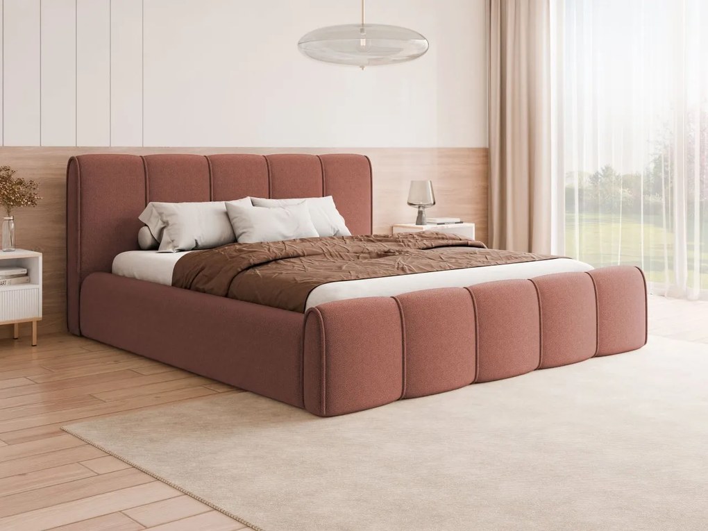 Łóżko tapicerowane z pojemnikiem na pościel Wincan