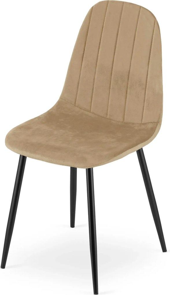 Brązowe krzesło tapicerowane metalowe N0-H74