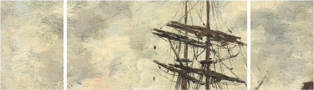 Obraz - Eugène Boudin, Ship on the Touques, reprodukcje (170x50 cm)