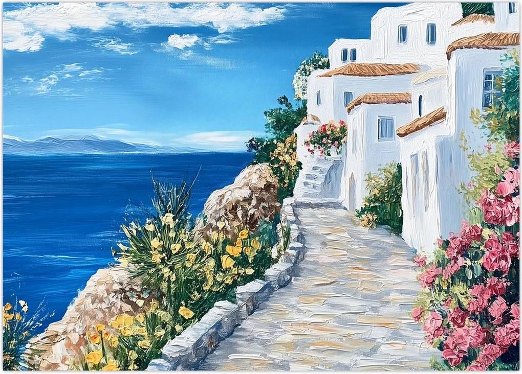 Obraz - Uliczka nad morzem (70x50 cm)