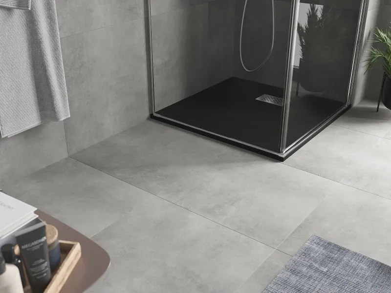 Mexen Hugo brodzik kwadratowy SMC 90 x 90 cm, czarny, maskownica inox - 42709090-X