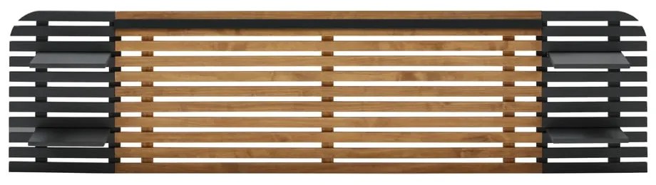 Czarny zagłówek z drewna sosnowego 240x62 cm Dimas – Marckeric