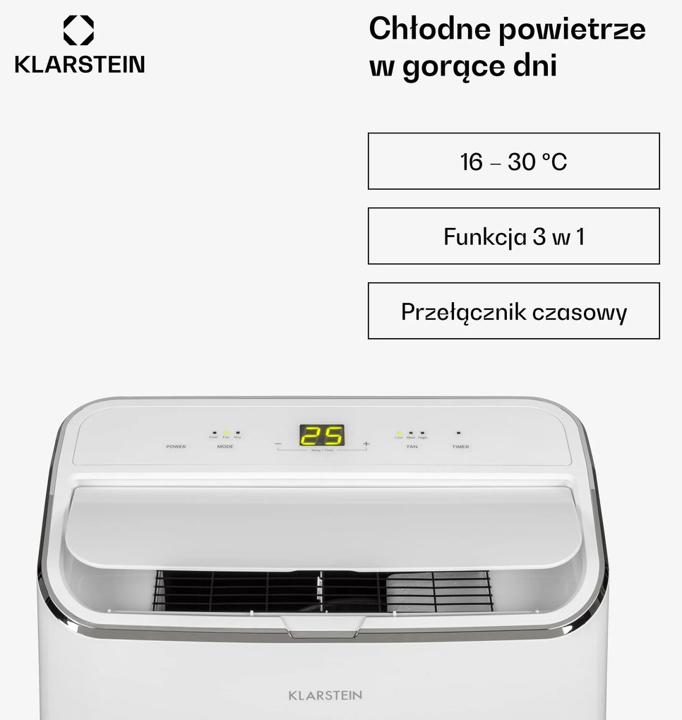 Klarstein Iceblock 12000 BTU Klimatyzacja Przenośna Biały