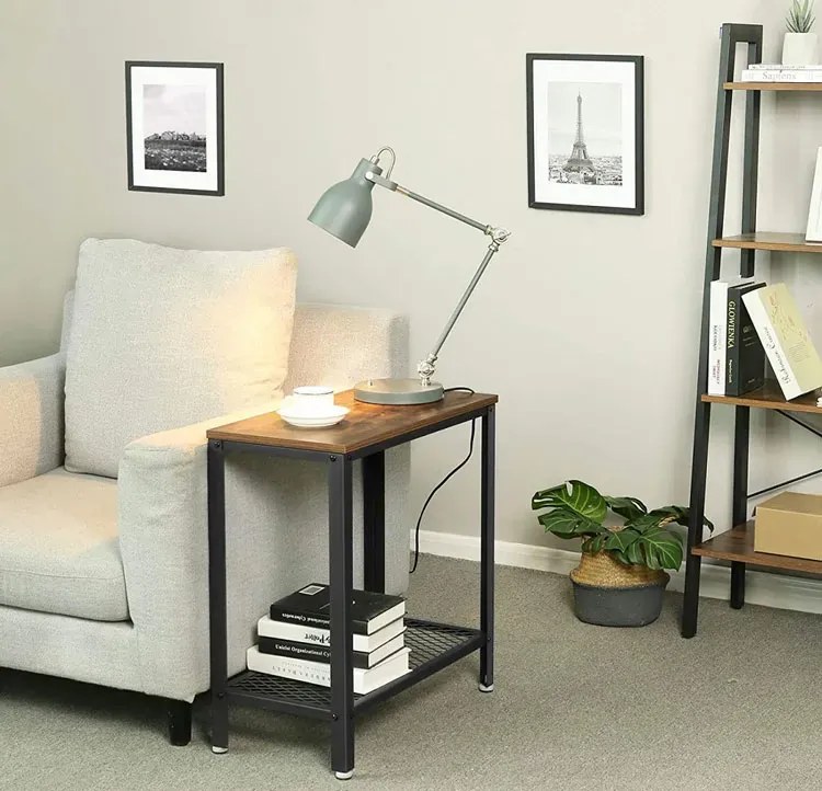 Stolik wąski do przedpokoju na buty z półką S5-C80