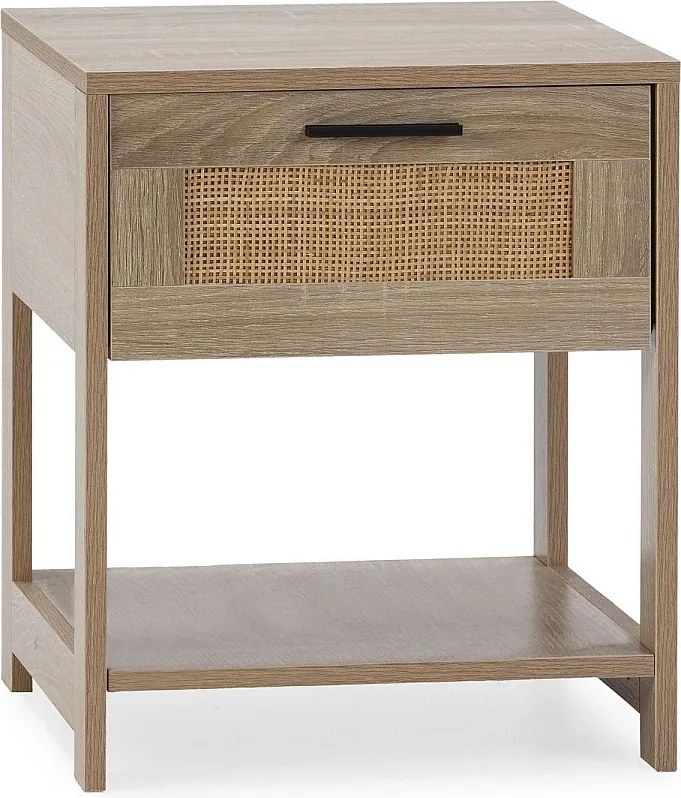 Stolik nocny Dalia 1 szuflada kolor dąb, 40 x 40 x 48 cm.