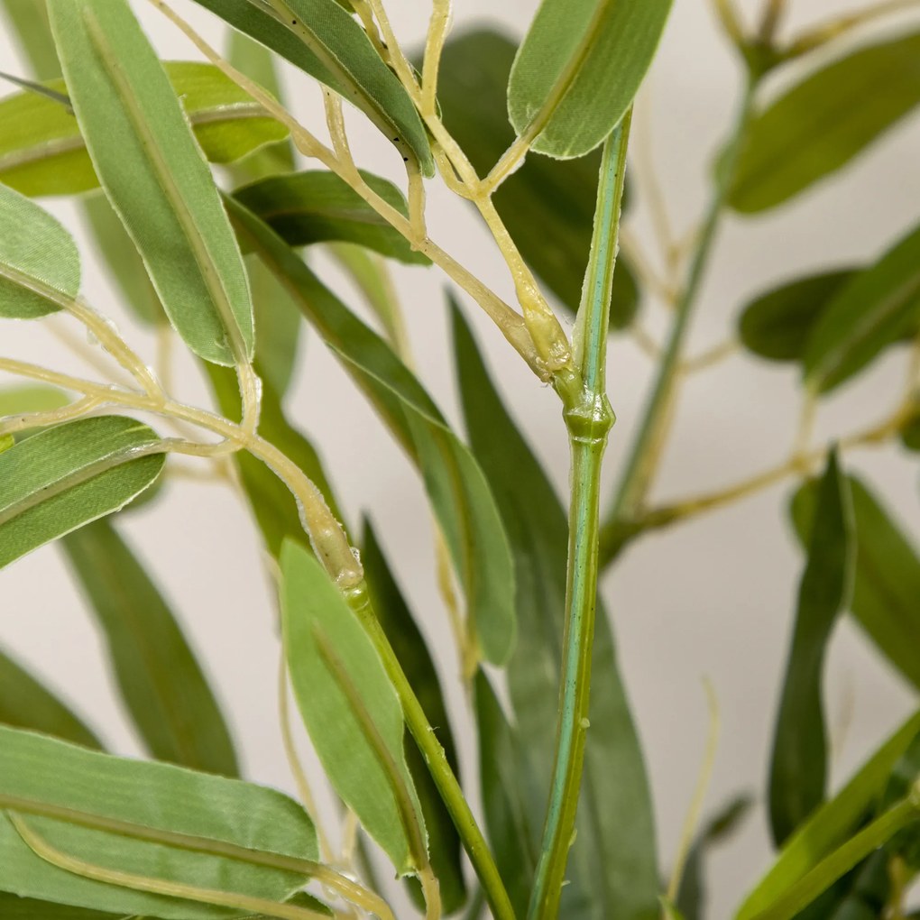 HOMCOM Sztuczne Drzewo, Sztuczna Roślina, 5 Gałązek, 504 Liście, Wytrzymała Doniczka, Plastik