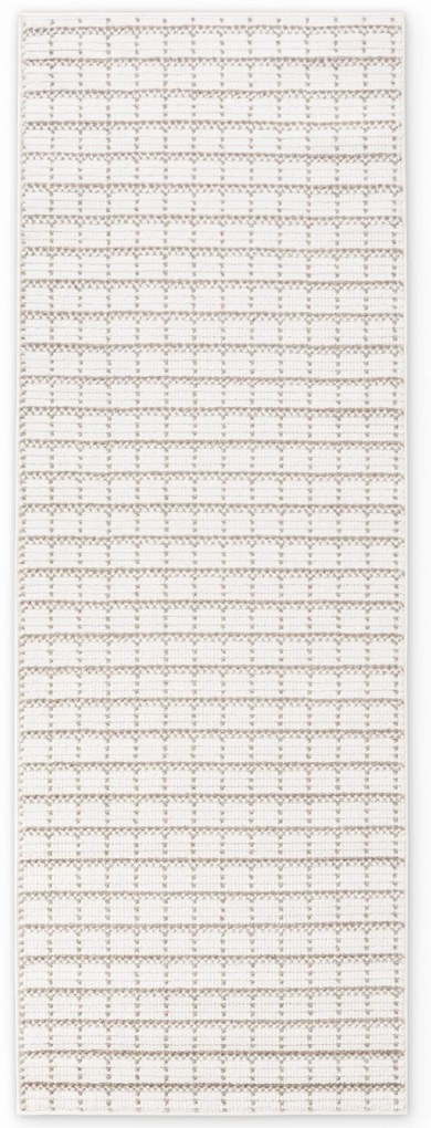 Dywan nowoczesny Jacky Kratka kremowo-beżowy 80 cm x 220 cm