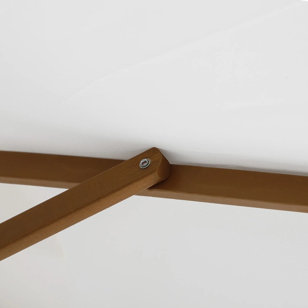 Outsunny Parasol Ogrodowy Zewnętrzny 3-stopniowy Bambus i Poliester 180 ㎡ Kremowy Ochrona UV Ø25x23m | Aosom PL