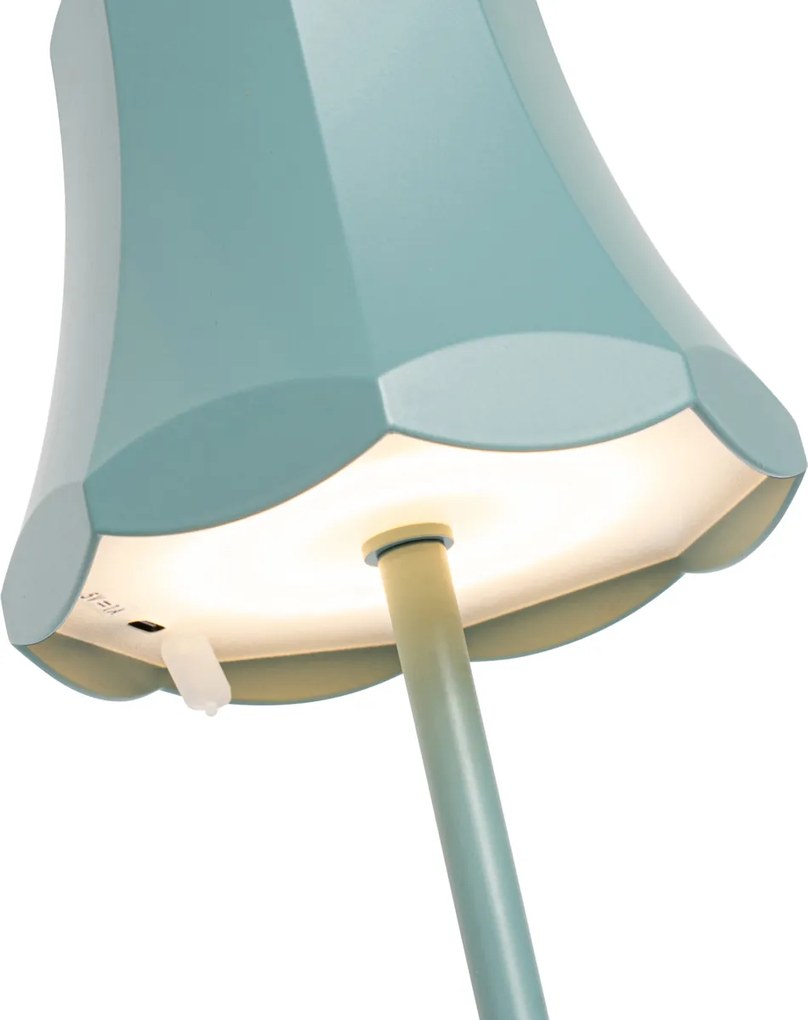 Retrow lampka stołowa niebieska mineralna ładowalne IP44 - Granny