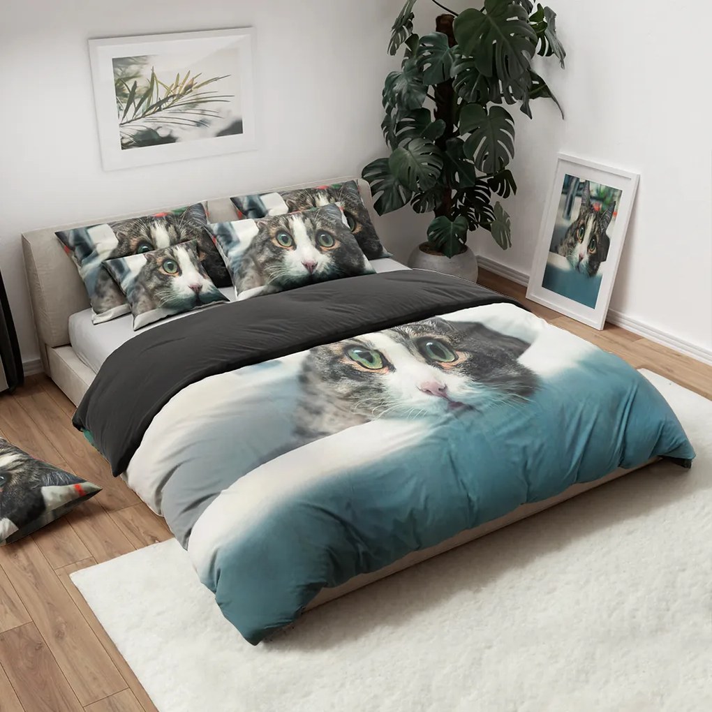 PrzytulneMieszkanie.pl PrzytulneMieszkanie.pl Pościel 3D KOT PRĘGOWANY Rozmiar pościeli: 70 x 90 cm | 140 x 200 cm