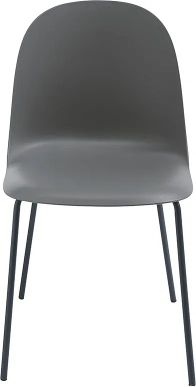 Zestaw 2 nowoczesnych krzeseł „Leandro” z antracytowego polipropylenu z metalową ramą cm 45x50 82h