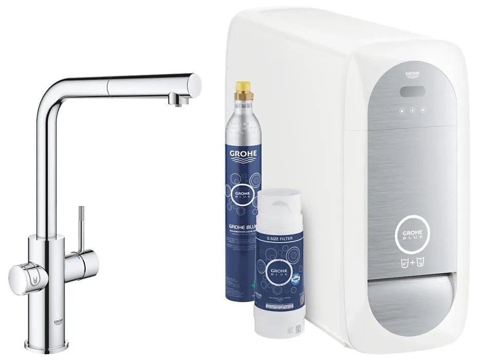 GROHE 31539000 - Bateria kuchenna BLUE HOME, wylewka L, błyszczący chrom