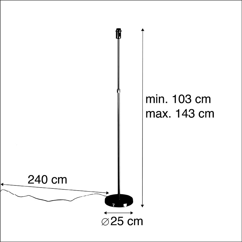 Lampa stojąca czarna regulowana - Parte