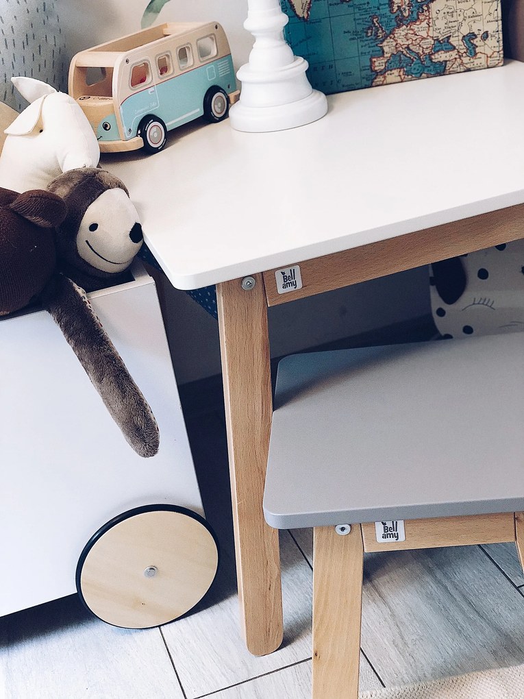 Szare dziecięce krzesełko WOODY GREY