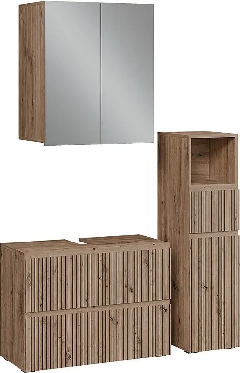 Zestaw mebli łazienkowych 3-częściowy rzemieślnik 80x35x58 takumi