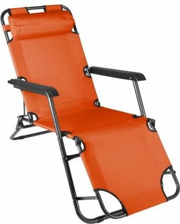 Leżak ogrodowy w kolorze pomarańczowym