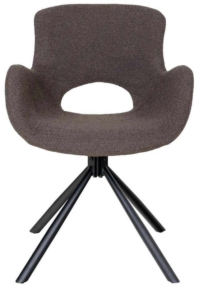 Brązowe tapicerowane fotele jadalniane zestaw z podłokietnikami 2 szt. Amorim – House Nordic