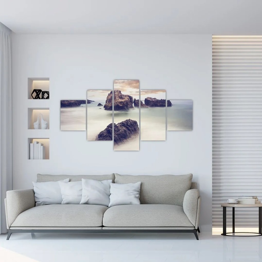 Obraz klifów we mgle (125x70 cm)