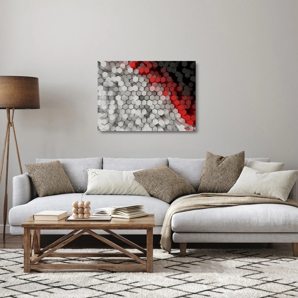 Obraz na szkle - sześciokąty 3D (70x50 cm)