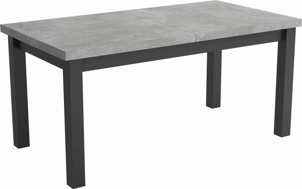 Stół prostokątny rozkładany 80x140/180 Beton jasny R-6 + nogi drewniane