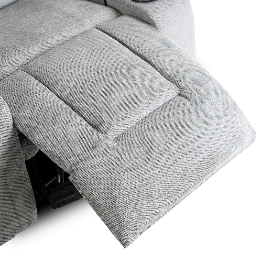 Fotel Masujący BOX 2 Rozkładany z Podnóżkiem Szary Nowoczesny