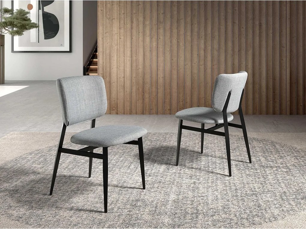 Jasnoszare krzesło z tkaniny 4147 ANGEL CERDA