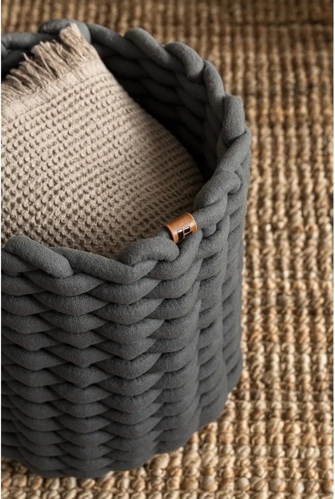 Tekstylny koszyk ø 25x25 cm Peach Skin Round M – Bigso