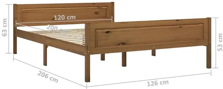 Drewniane łóżko miodowy brąz 120x200 F0-H86