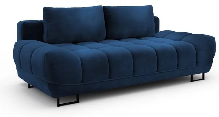 Granatowa 3-osobowa sofa rozkładana z aksamitnym obiciem Windsor &amp; Co Sofas Cirrus