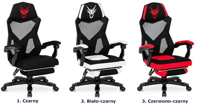 Biało-czarny ergonomiczny fotel obrotowy - Trexol