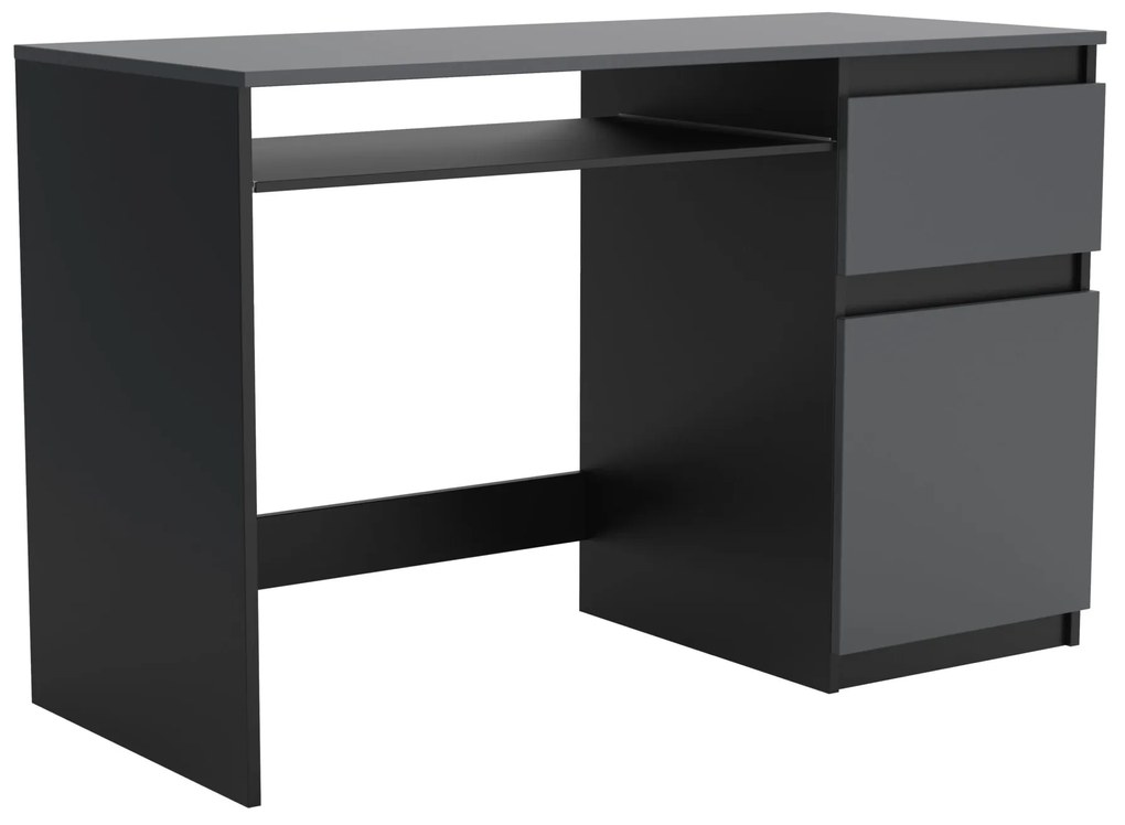 Biurko komputerowe młodzieżowe szkolne 120 cm REMI1 Czarny/Antracyt
