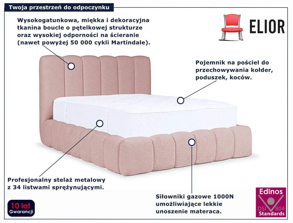 Różowe łóżko chmurka z pojemnikiem 5 rozmiarów C3-K51